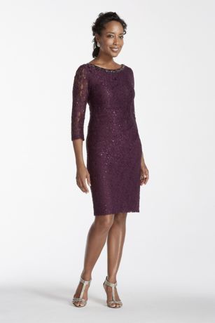 Purple 3/4 Sleeve Dress